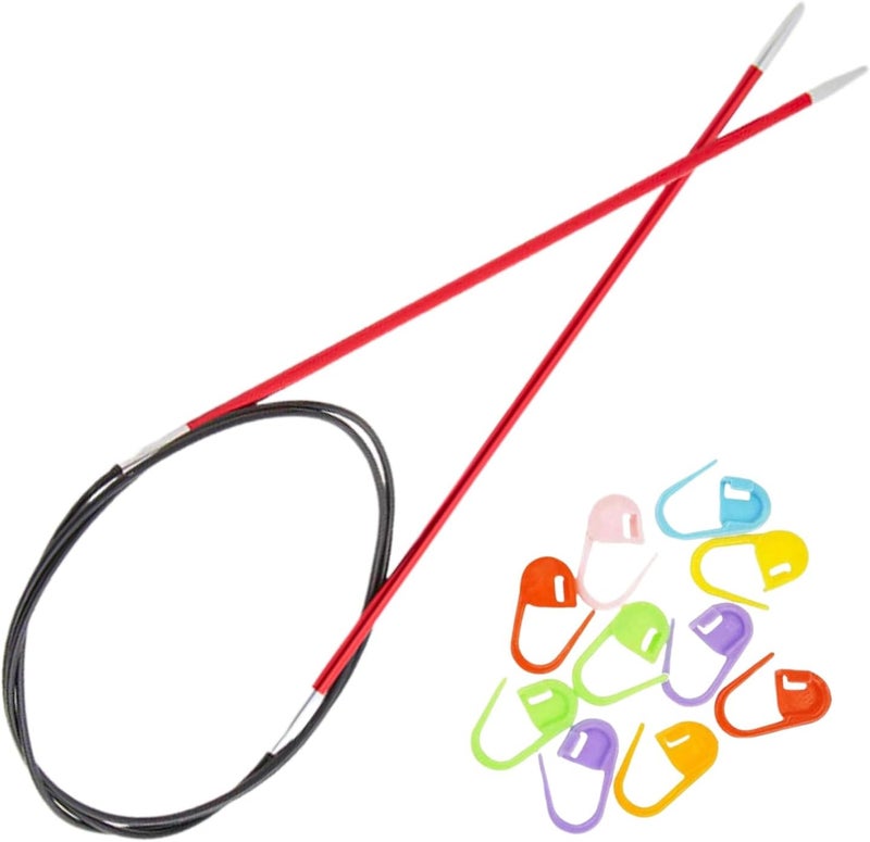 Knit Pro Zing Circular Knitting Needles 60 inch, Size 1.5 (150cm, 2.50mm) with 10 Colorful Stitch Markers - Image 1